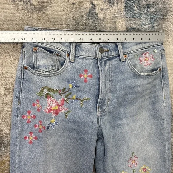 Lucky Brand 6/29R Jeans Womens Embroidered Floral Coquette Cottagecore - Picture 7 of 9